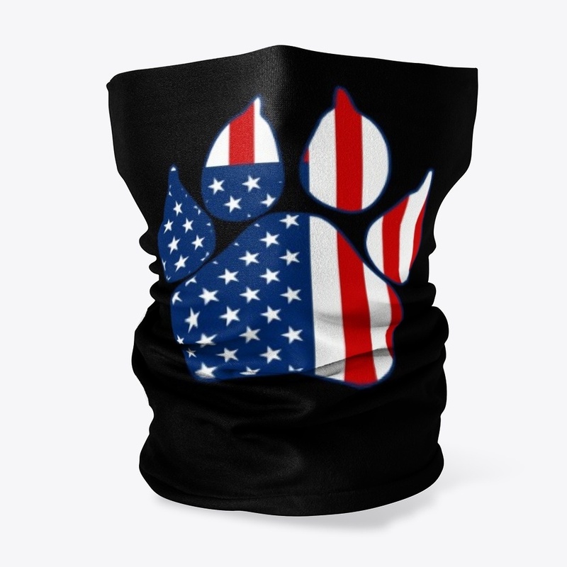 US Flag Paw Neck Gaiter