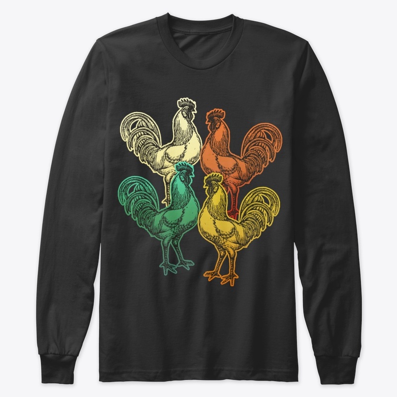 Vintage Retro Rooster For Animal Lover