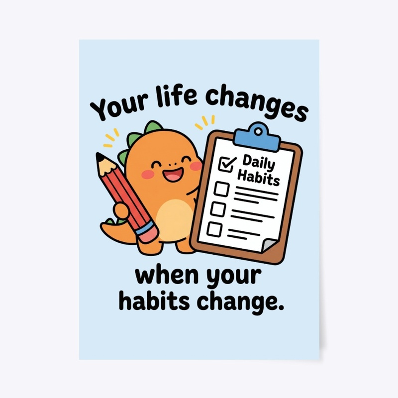Build better habits Cute Dinosaur