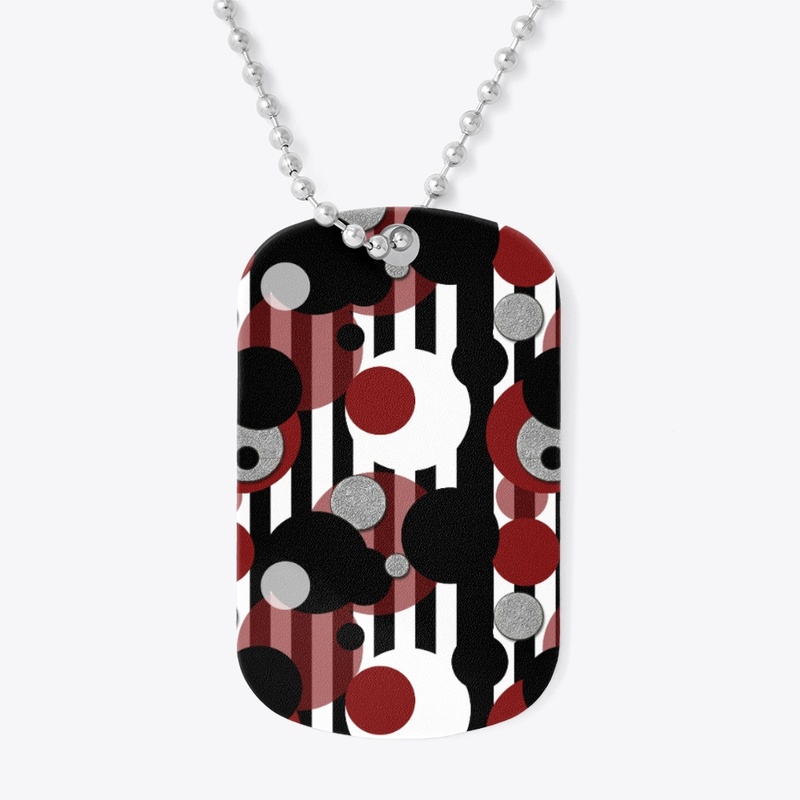 Black White Stripes Red Dots