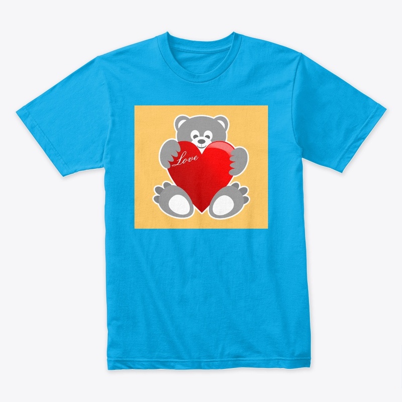cute bear having big red heart