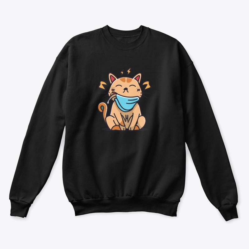 T-shirt design with "Cat coughing"