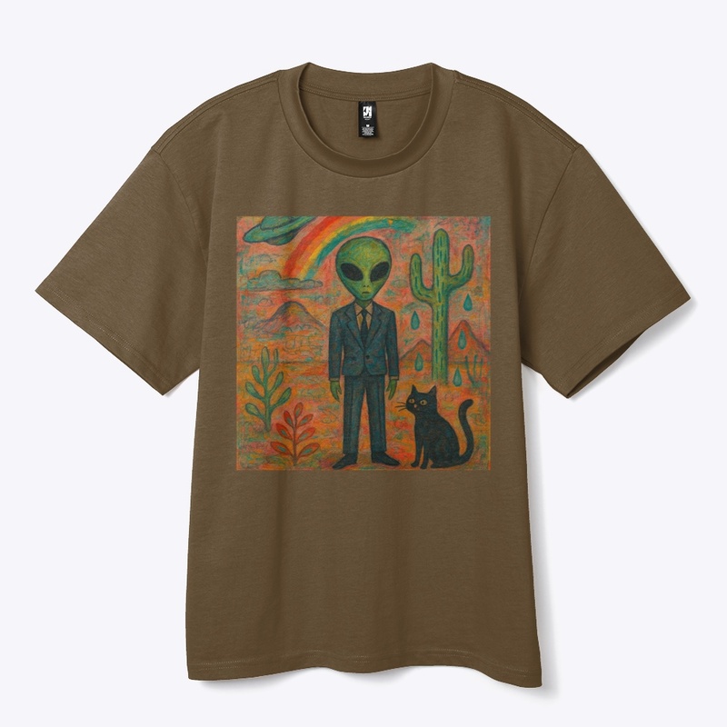 Outsider in the Desert with Cat