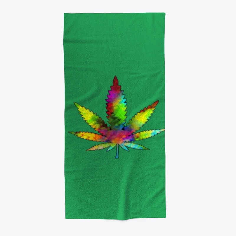 RAINBOW COLORS MARIJUANA LEAF