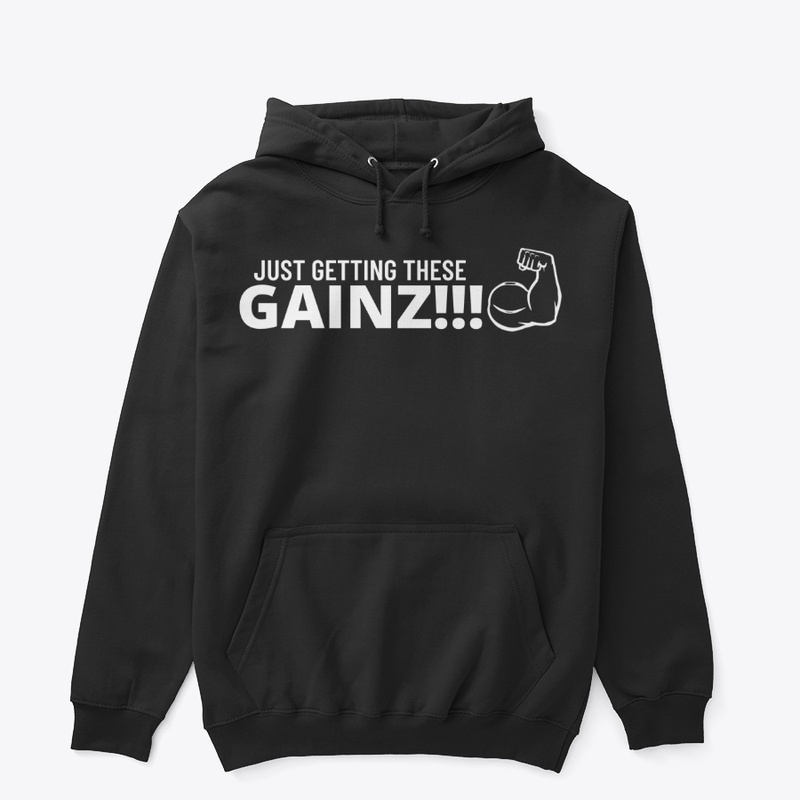 Getting the gainz white letters