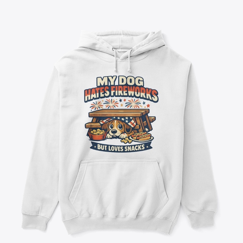 My Dog Hates Fireworks Funny Nervous Tee