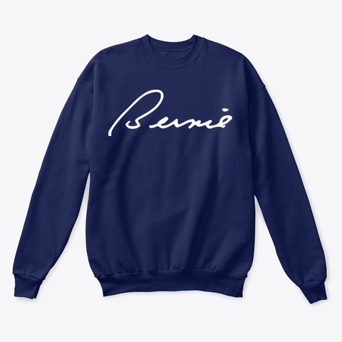 Bernie Sanders Color Signature Sweater Navy  T-Shirt Front