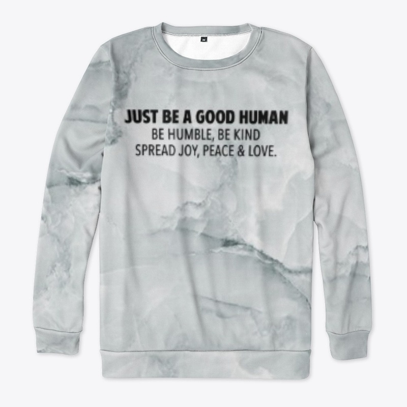 GREY MARBLE GOOD HUMAN | BLACK LOGO