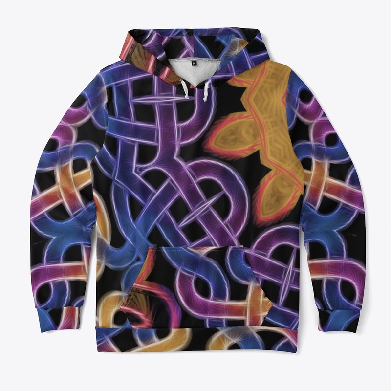 Blue Gold Celtic Knot Kaleidoscope