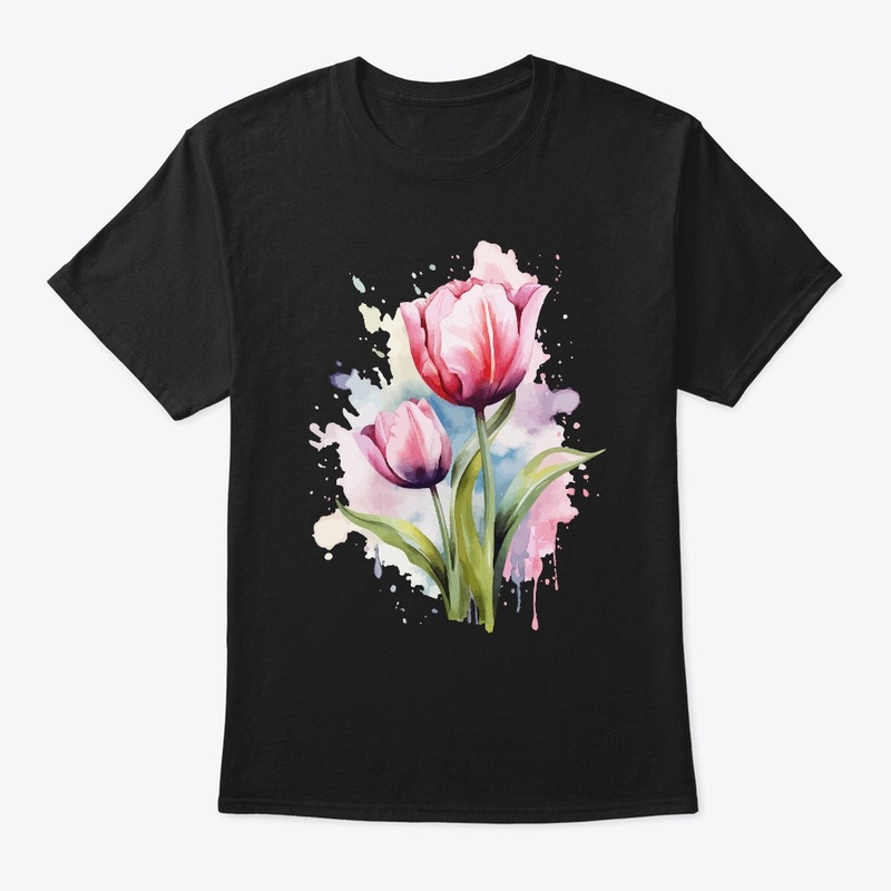 Tulip flower painting with watercolor