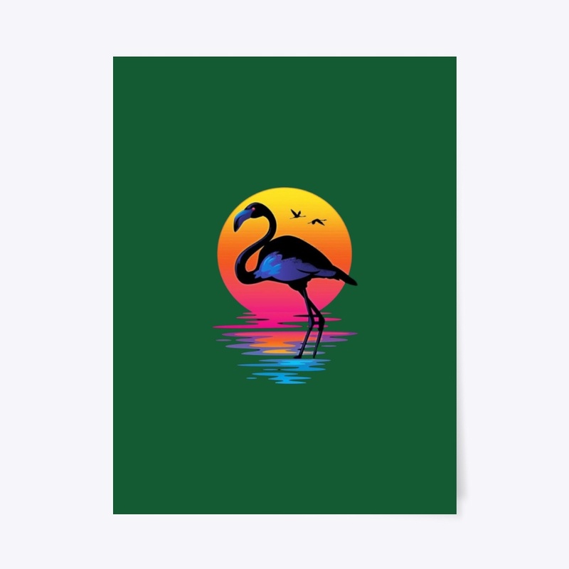 Flamingo 🦩 Arts of A sunset scenery.