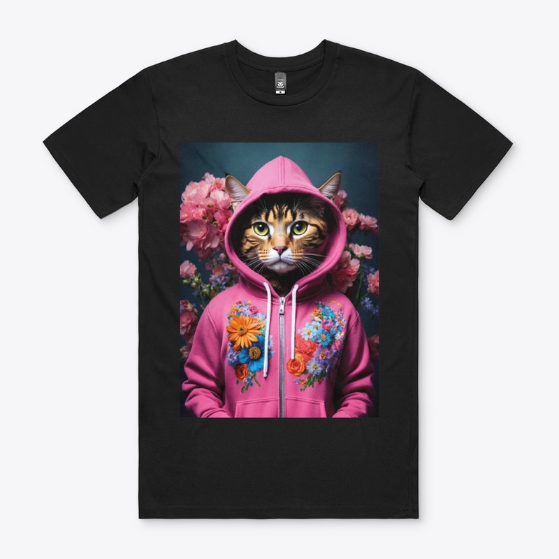 cat wearing embellished hoodie