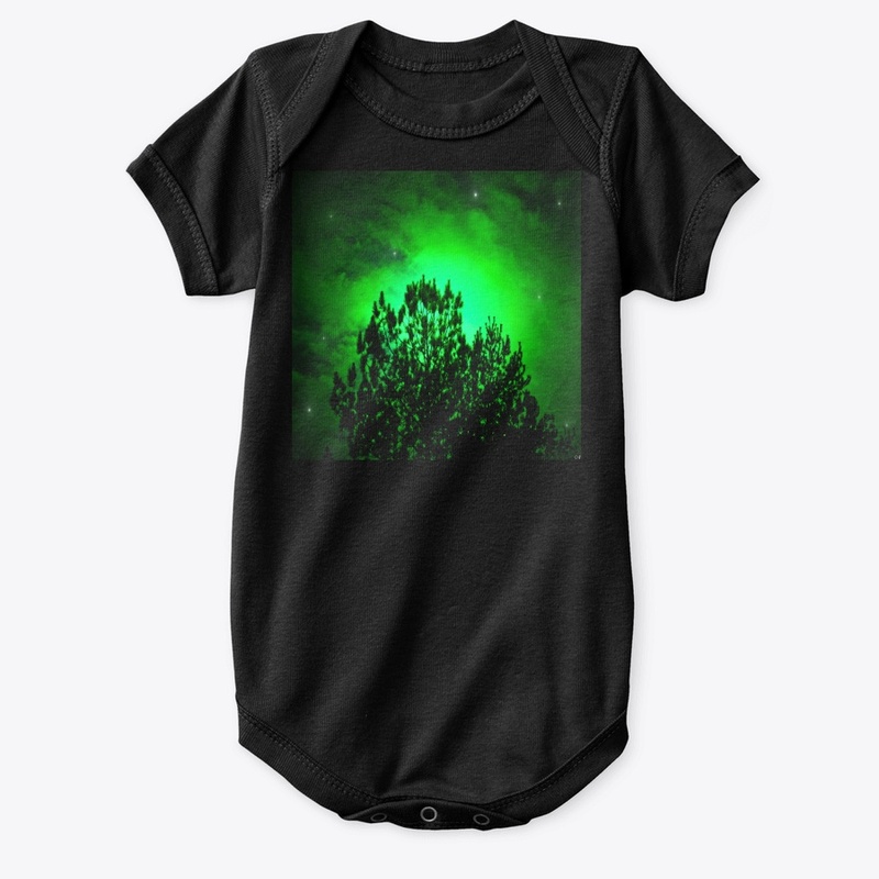 green tree glowing