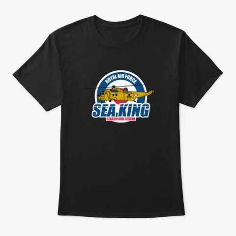 Raf Sea King Patch Black T-Shirt Front