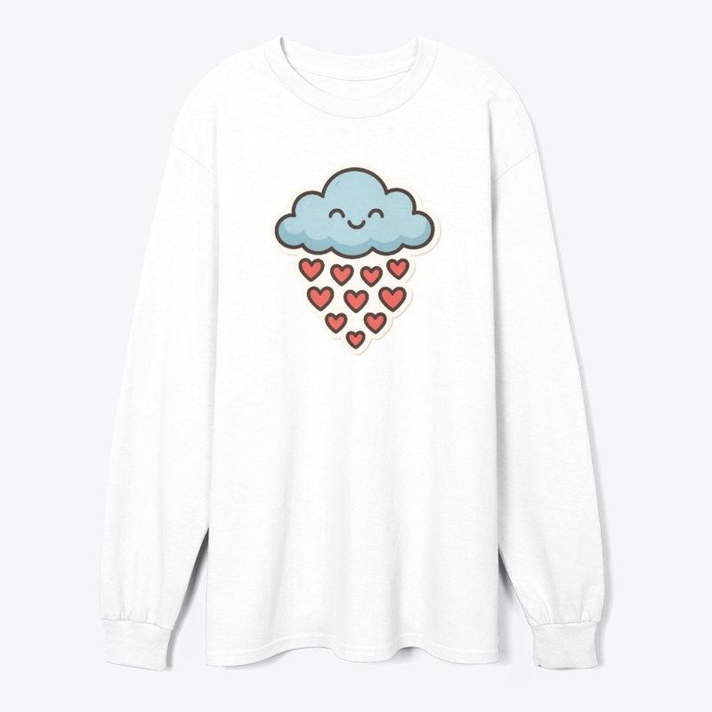 Happy Rain Cloud Showering Love Hearts