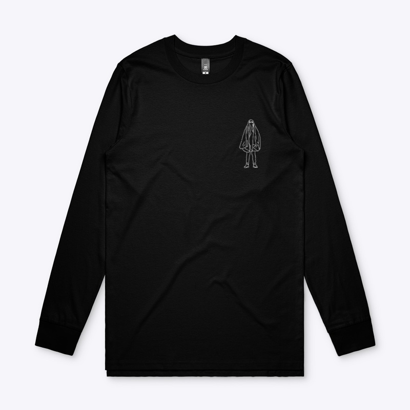 Small Icon Ghostie White on Black
