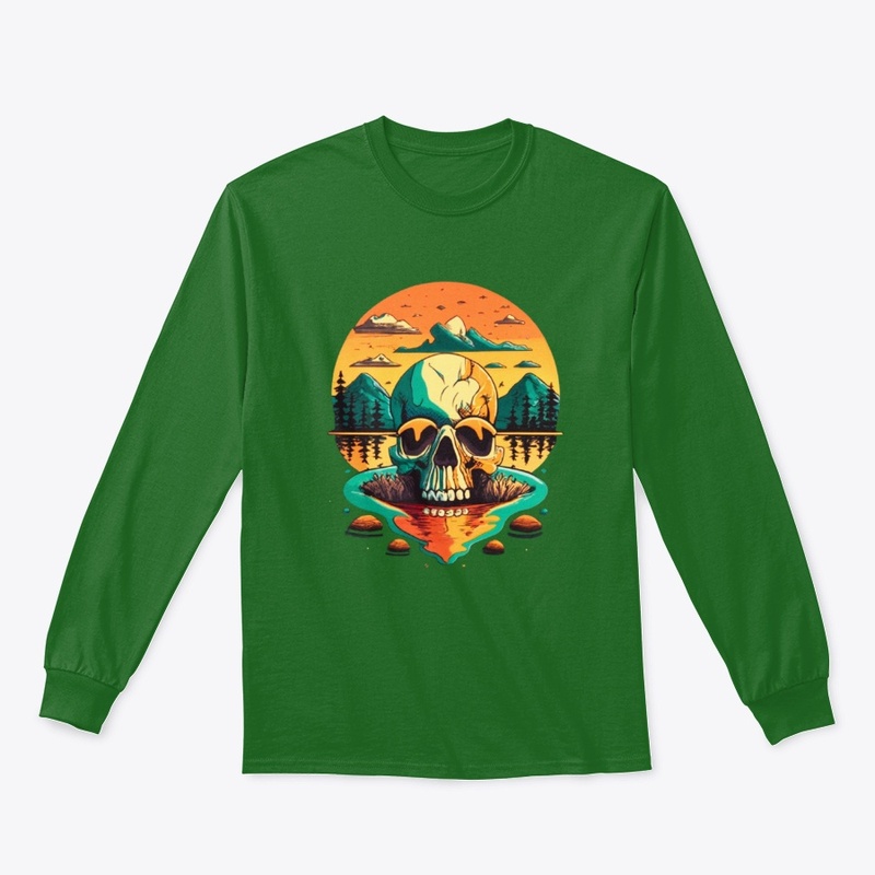 vintage skull landscape