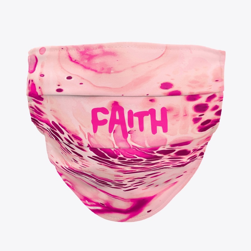 Pink Marble "FAITH" Face Mask