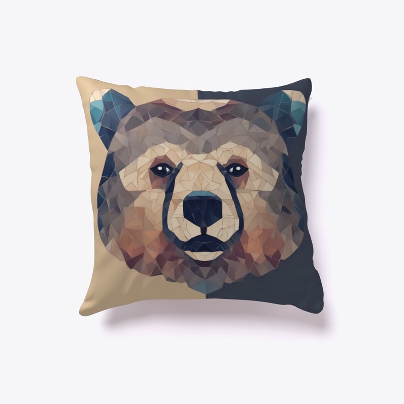 Bear Head Low Poly Design
