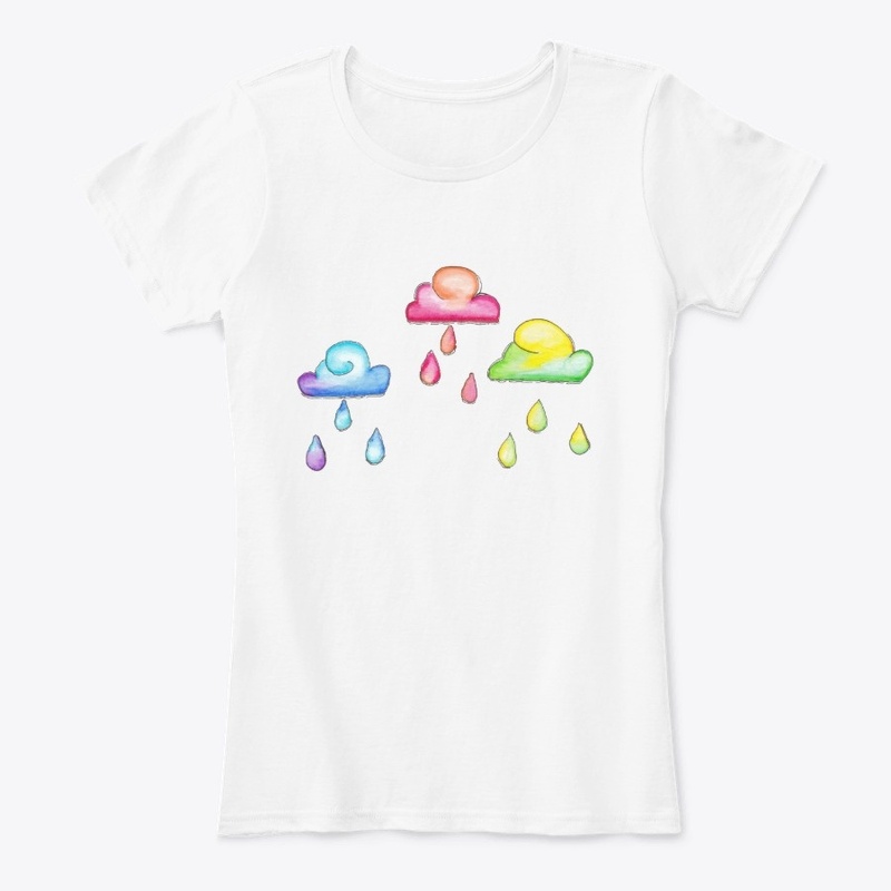 Watercolor Rainbow Clouds
