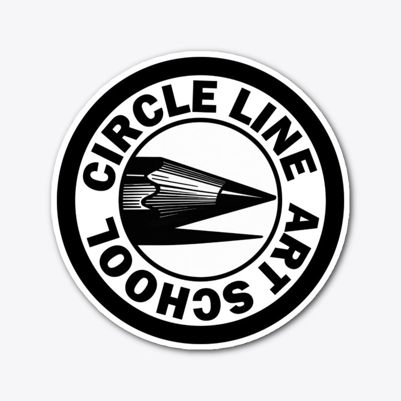 Circle Line Art School Die Cut Sticker