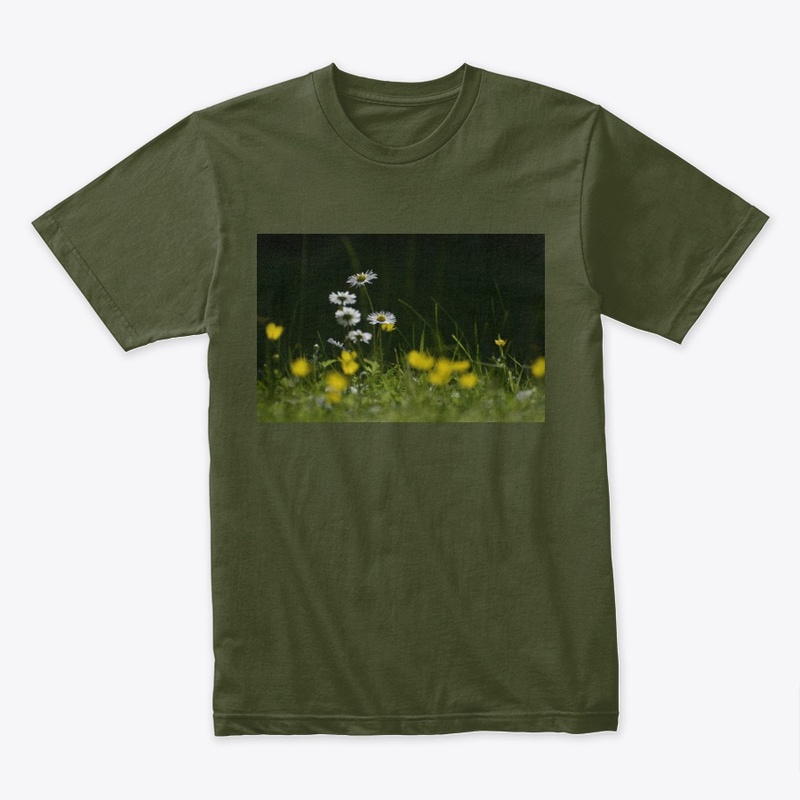 Yellow White Flowers Withe Green Grass