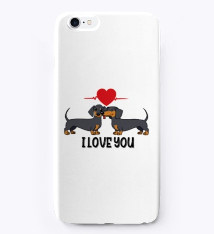 I Love You Cute Dachshund Couple