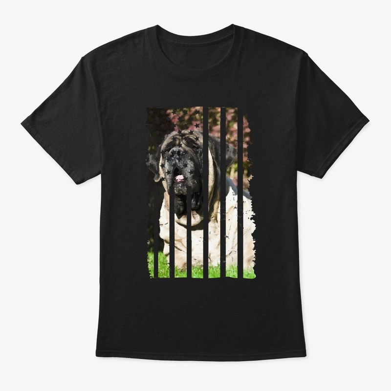 Cute English Mastiff Dog US Flag Gift
