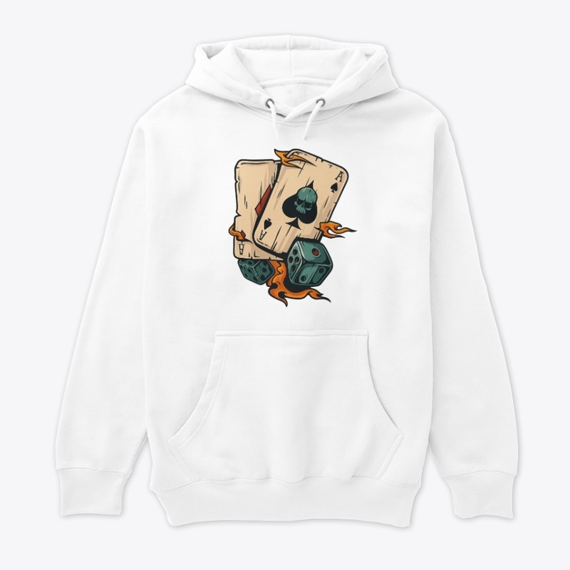 Flaming Ace & Dice Skull Design