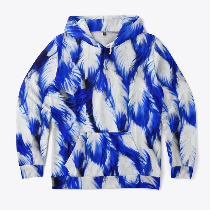 Blue and White Feathers 