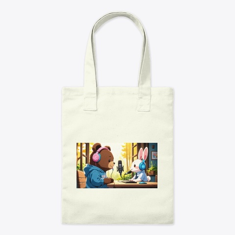 Bear And Bunny Podcast Natural T-Shirt Front