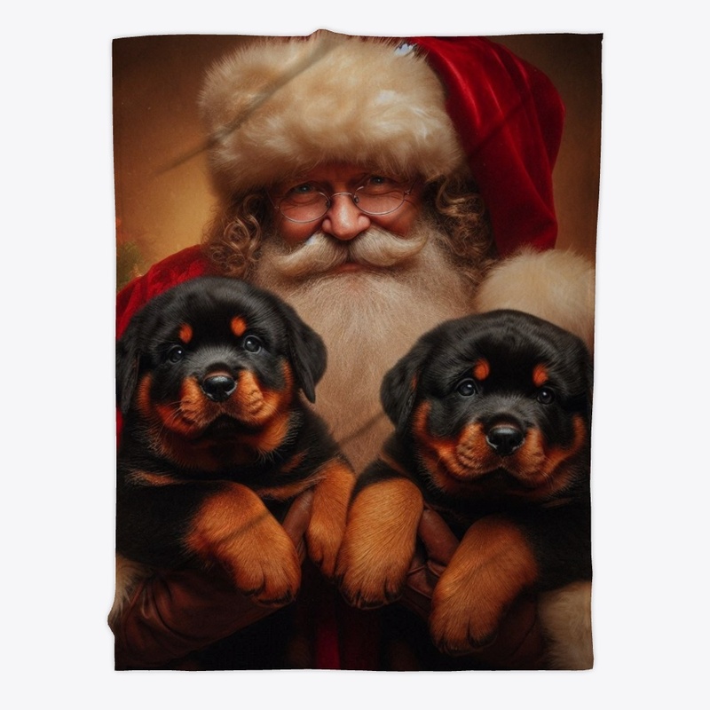 Santa with Rottweilers