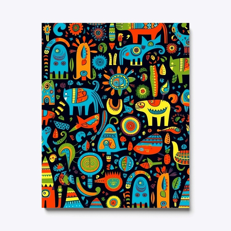 colorful repeating cartoon pattern