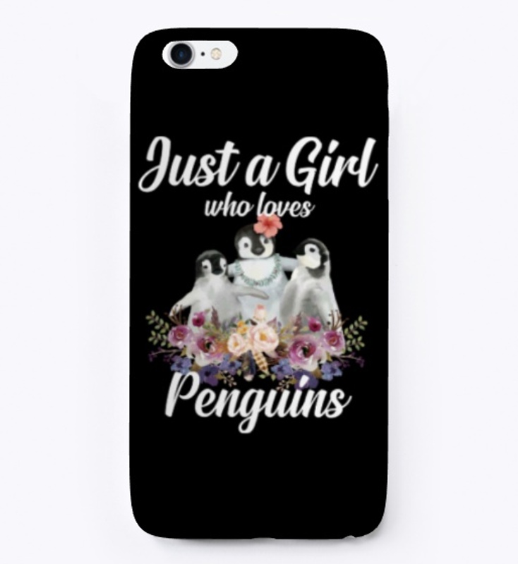 Girl Loves Penguins Watercolor Style