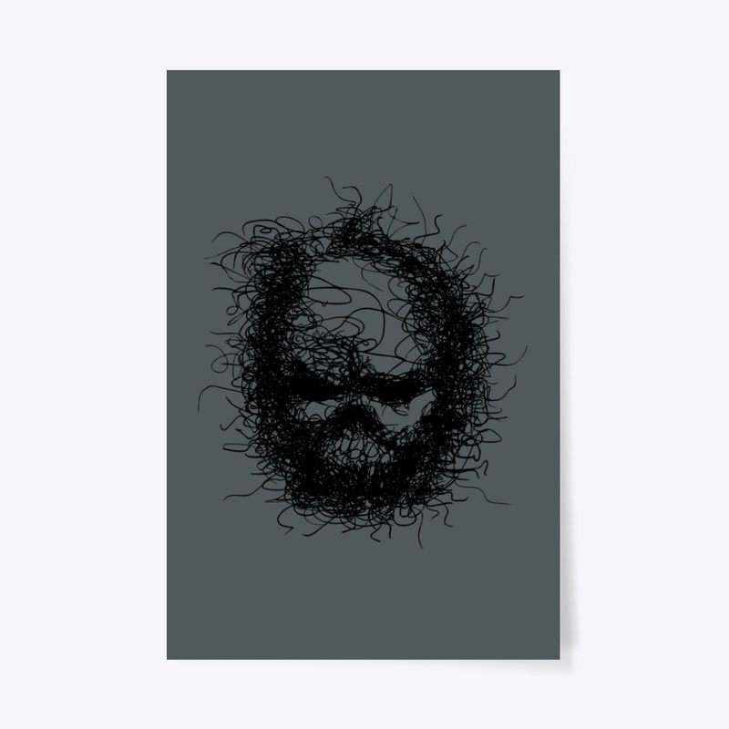 Scary-hairy skull