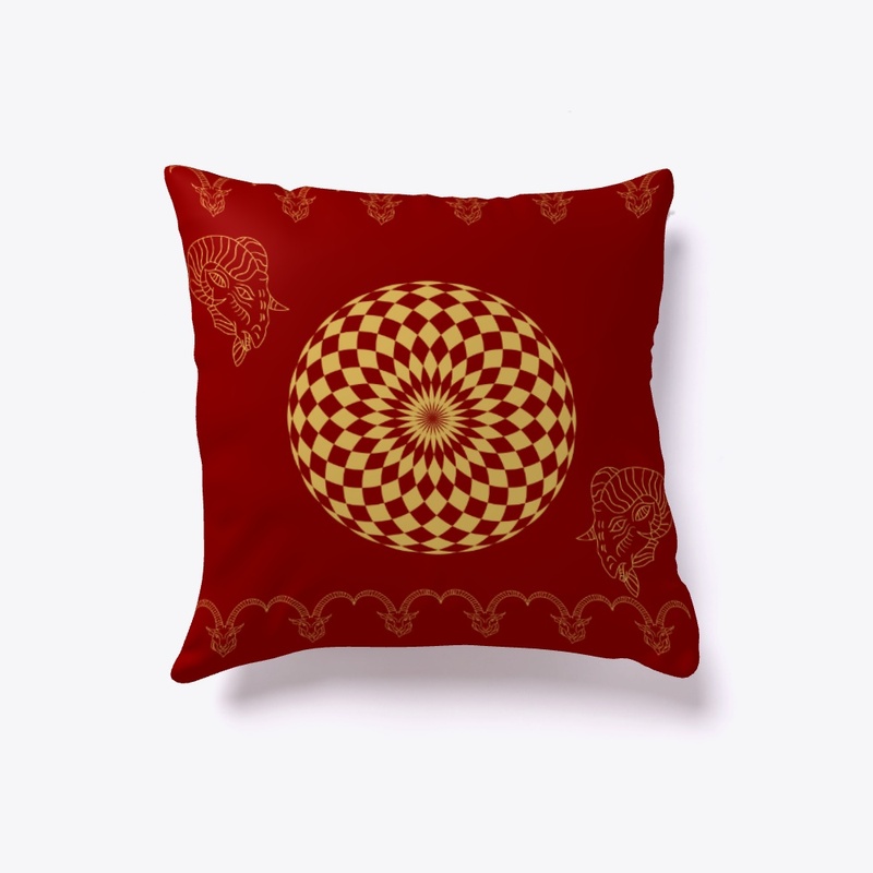 Golden goat and mandala 