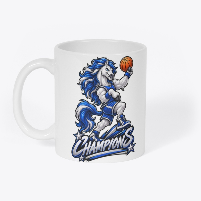 Powerful Horse Basketball Mascot 