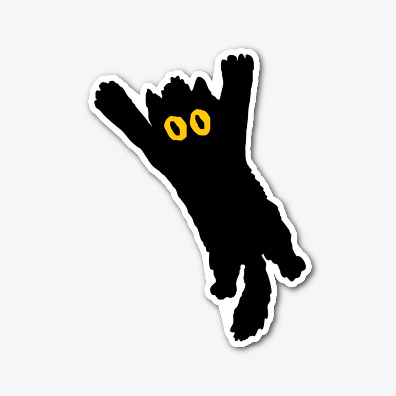 Panicky Cat — Wide-Eyed Minimal Art