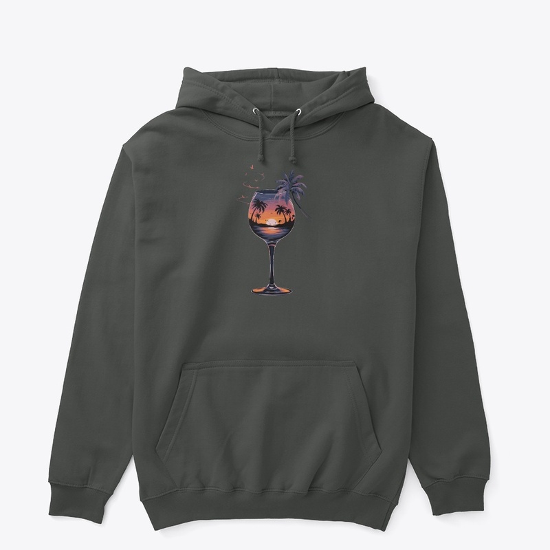 Sea beach in the glass design