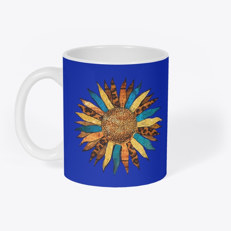 Sunflower with leopard print