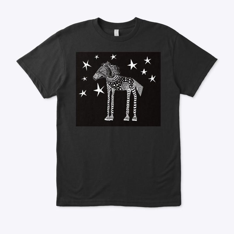Doodle horse and stars...