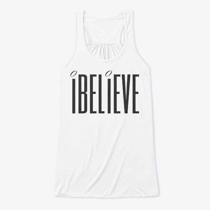 iBELiEVE blk logo tee
