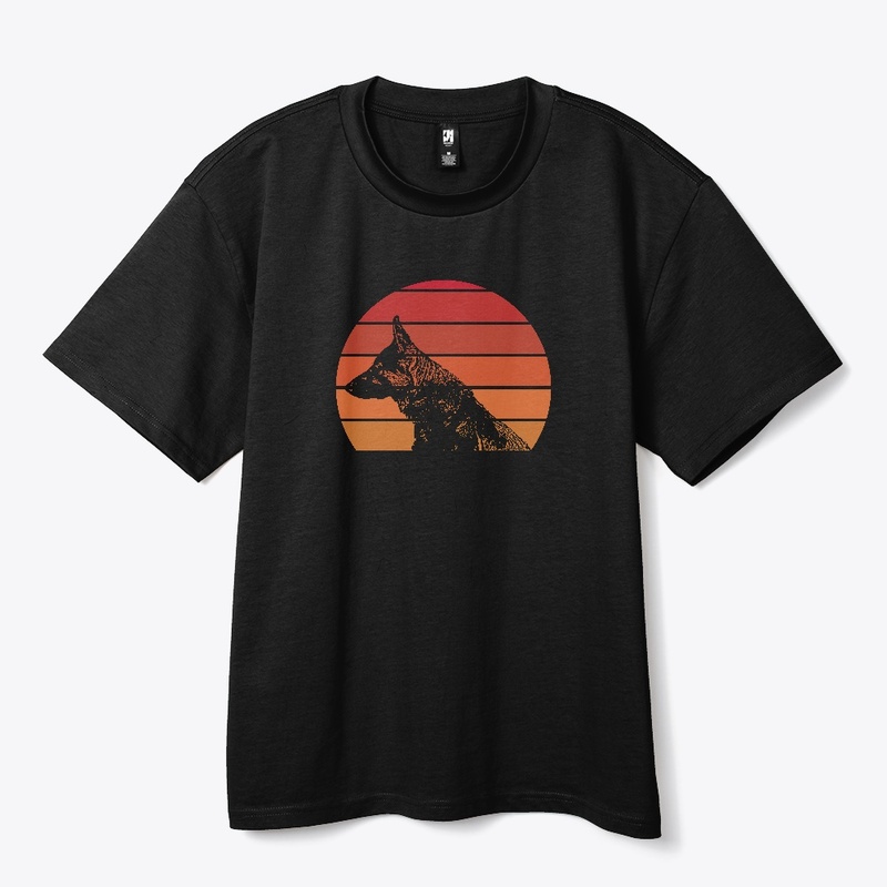 German Shepherd Retro Sunset