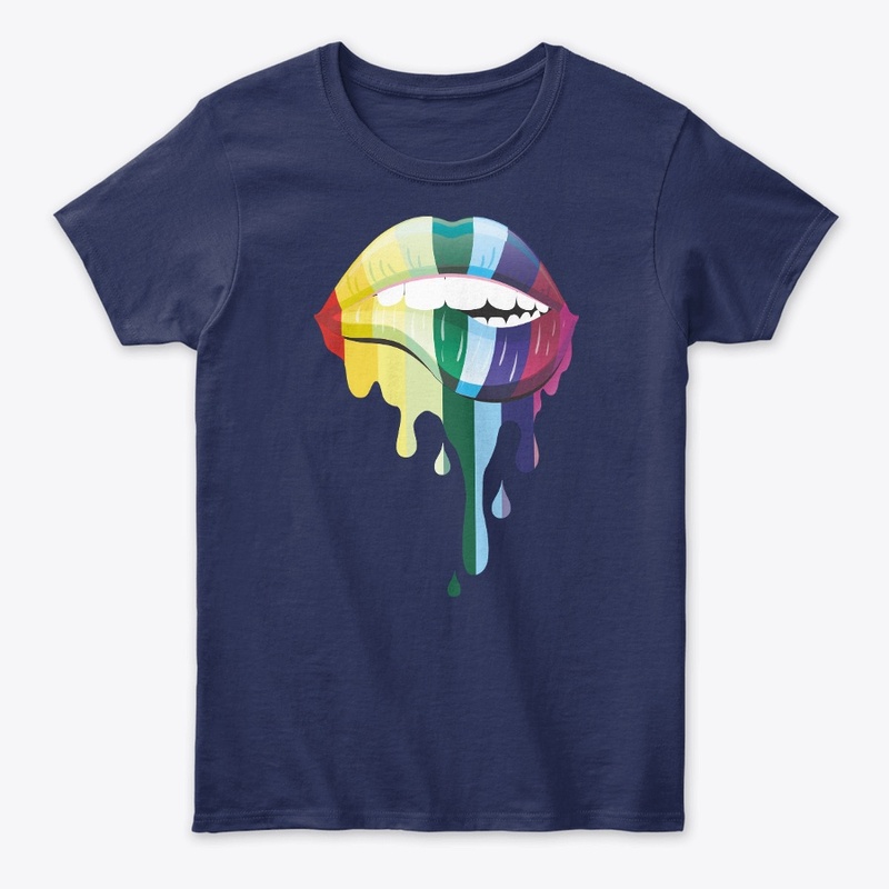 Colorful Lips Print T-shirt 
