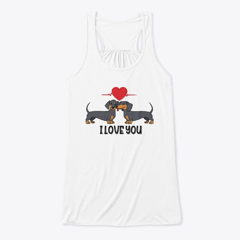 I Love You Cute Dachshund Couple