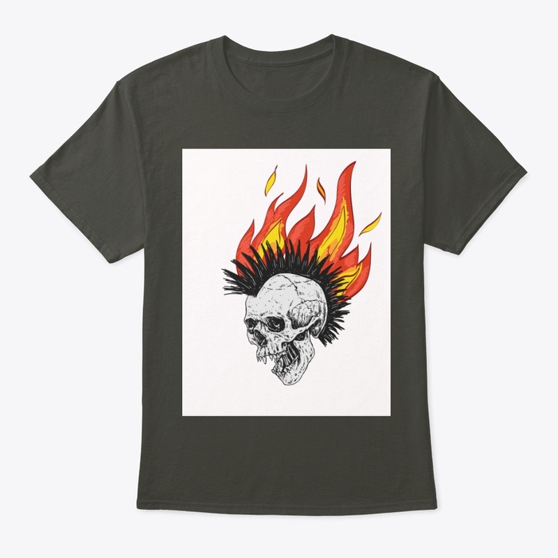 black orange gothic skull flame 