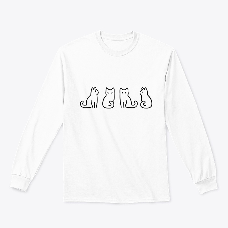 Cute Funny Cat T-Shirt Minimalist Design