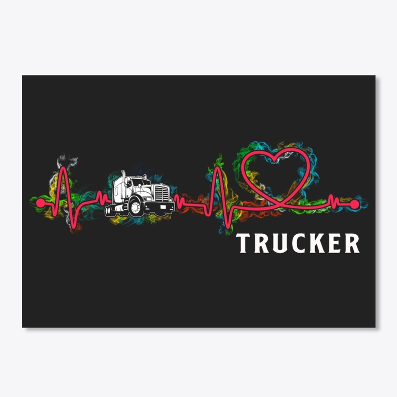 Awesome Trucker Flame Heartbeat