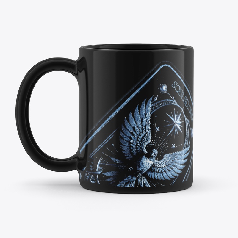 Survivor Tarot blk mug in frost blue