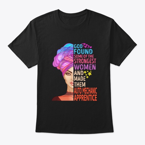 God Found Auto Mechanic Apprentice Black T-Shirt Front